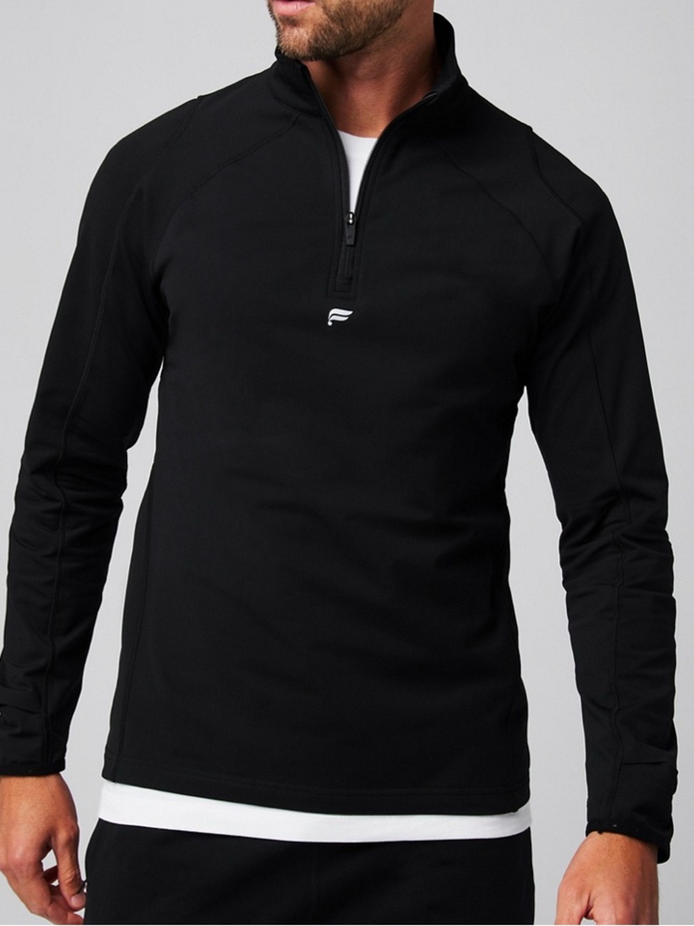 Fabletics Men's Black Performance Quarter-Zip Pullover